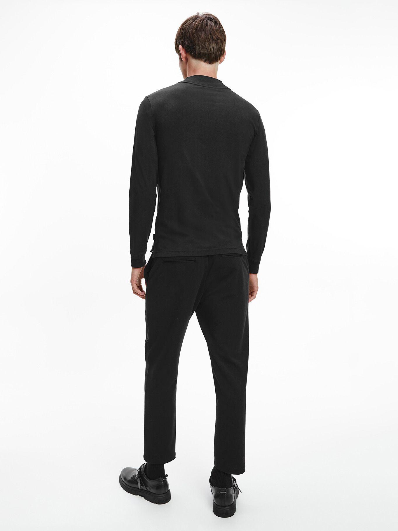Polera Slim Stretch Mock Negro Calvin Klein-2