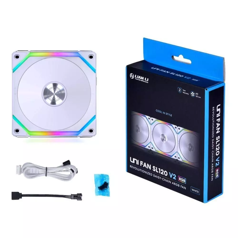 Ventilador Lian Li Uni Fan SL120 V2, RGB, 1 Unidad, Blanco-6