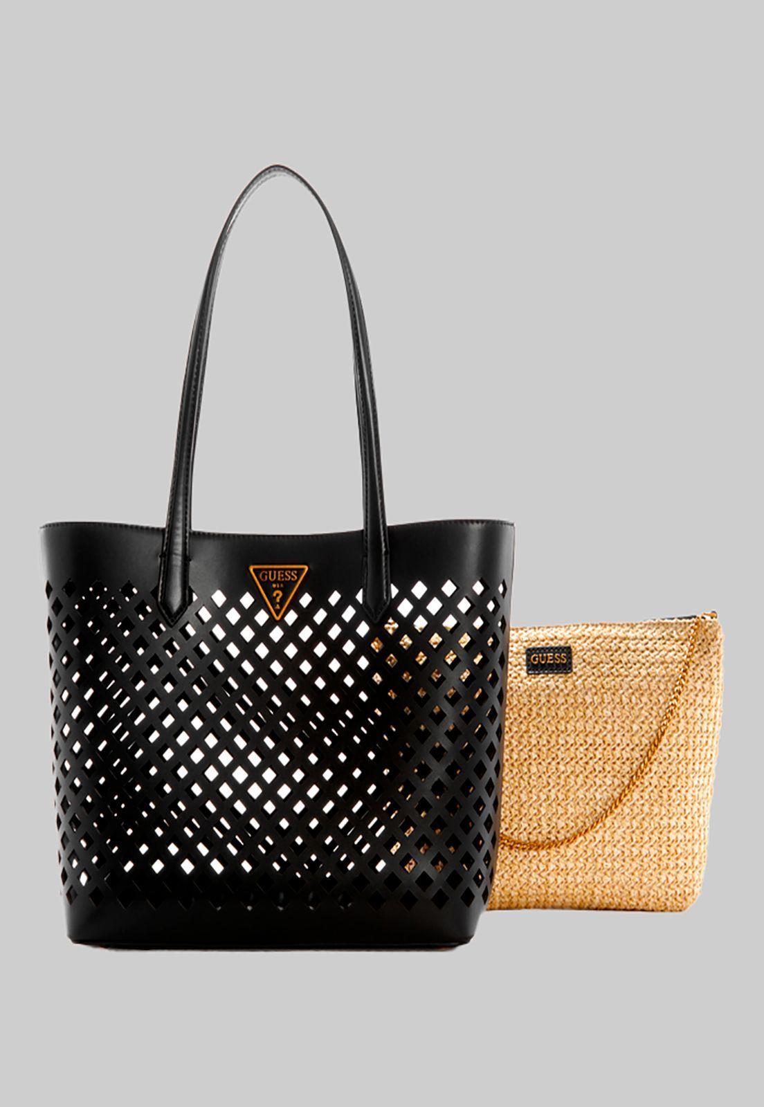 Cartera Aqua Tote Bla Negro Guess-1