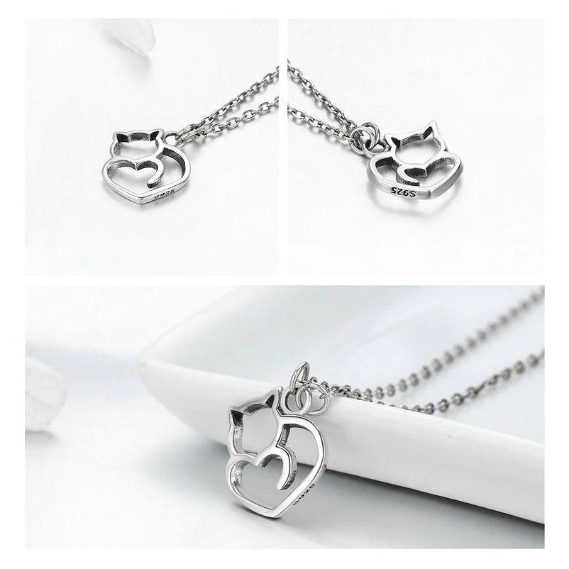Collar Plata 925 Gatito Plateado-2