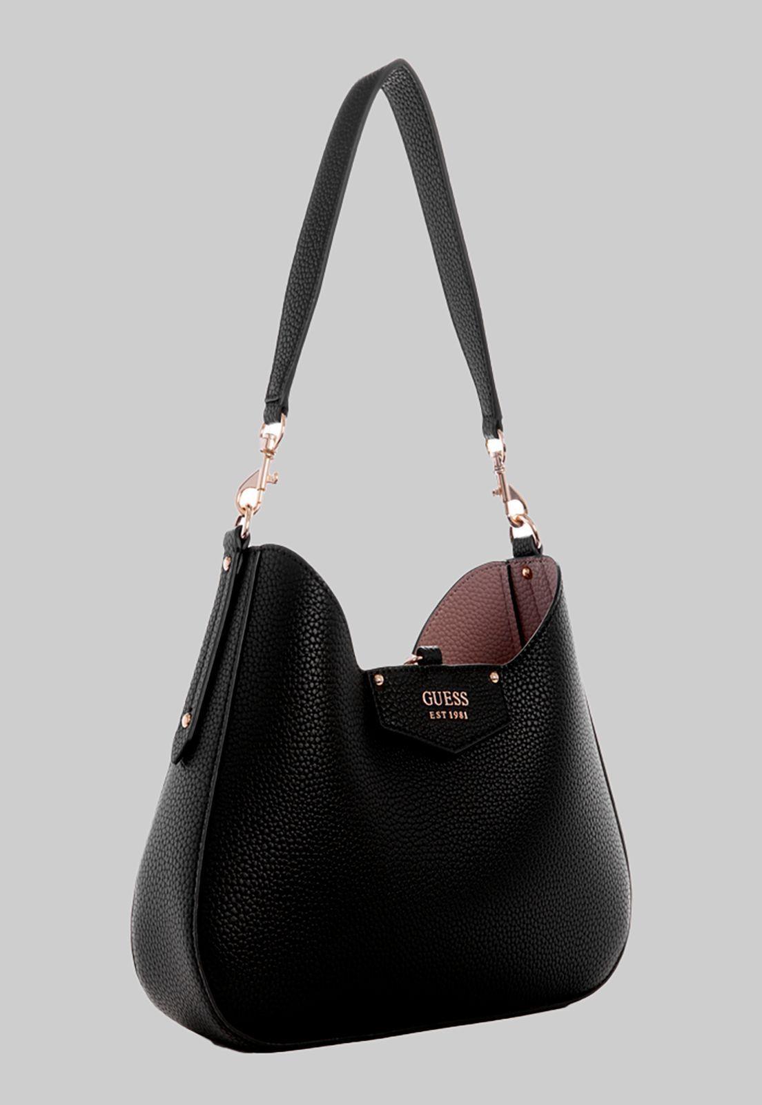 Cartera Eco Brenton Hobo Bla Negro Guess-2