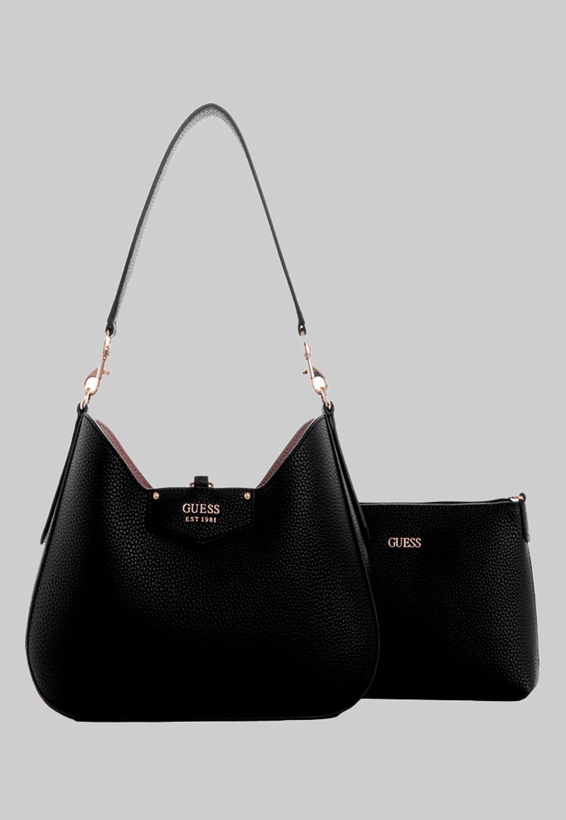 Cartera Eco Brenton Hobo Bla Negro Guess-1