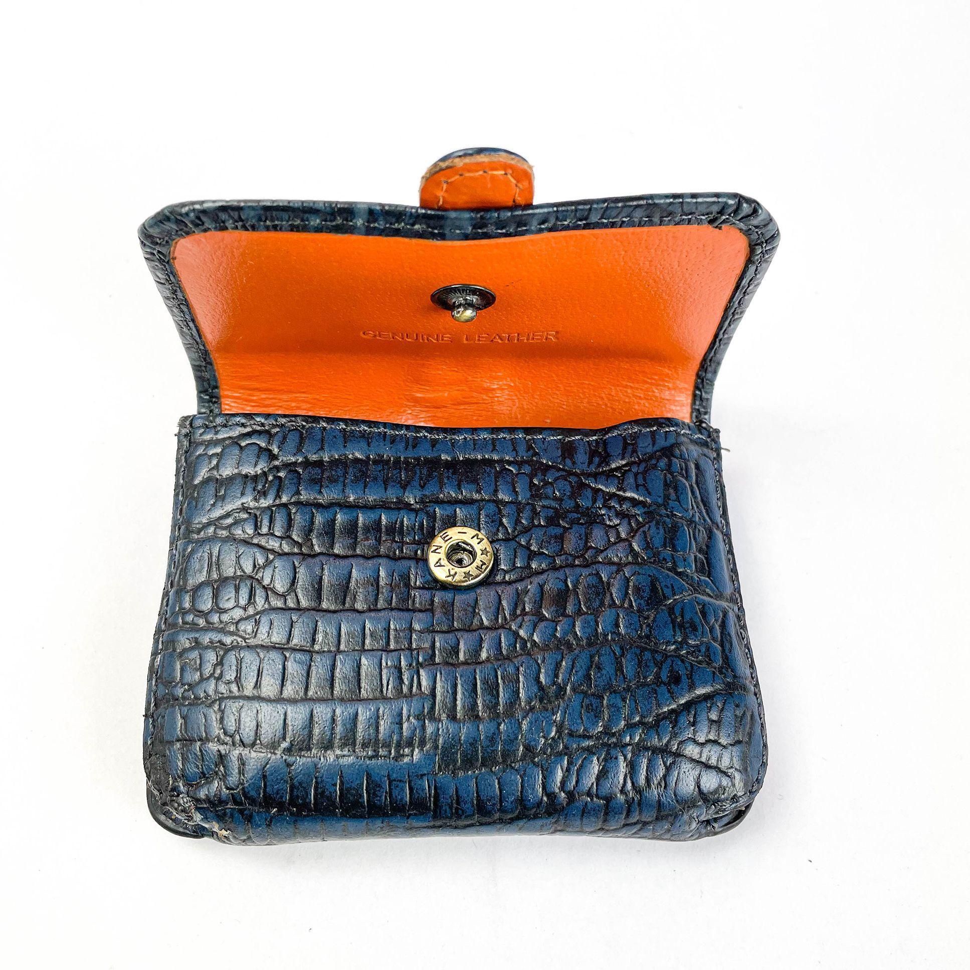 Tarjetero Gino Rodinis monedero croco 783 azul/naranja-3
