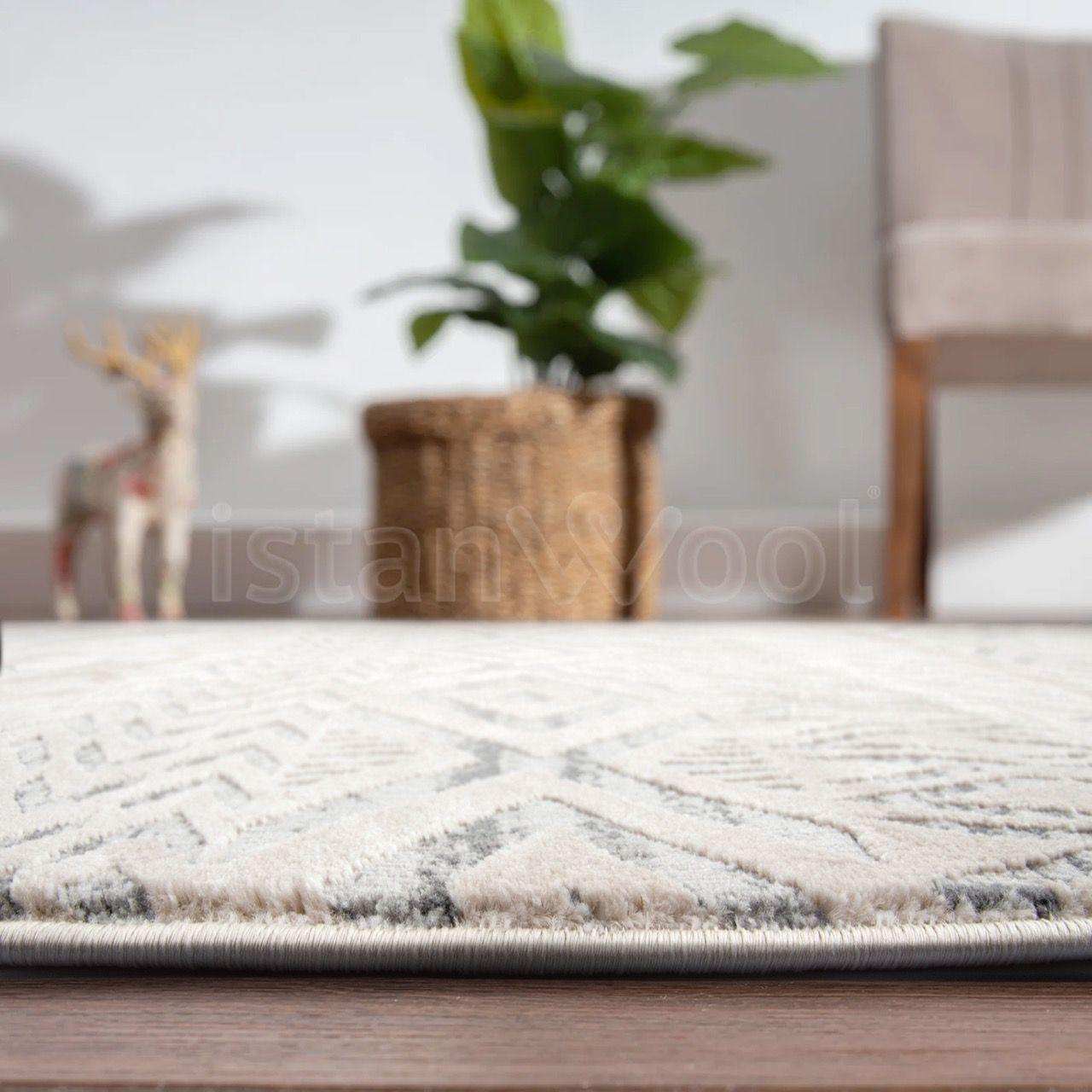 Alfombra Moderna Diseño 290x200 cms. Gruesa Beige-3