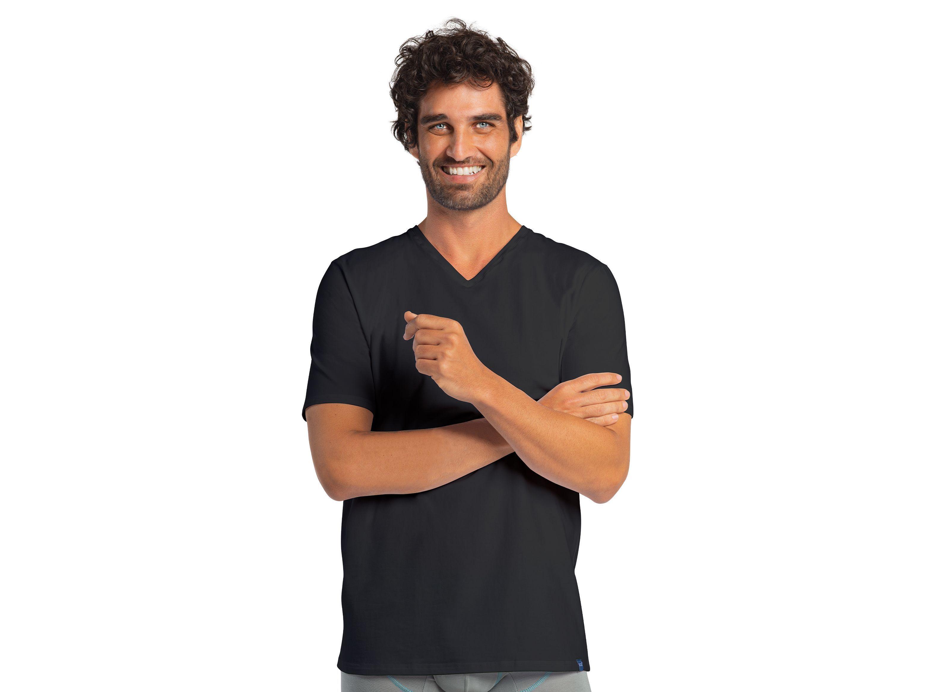 CAMISETA MANGA CUELLO V CORTA PACK 2 -1