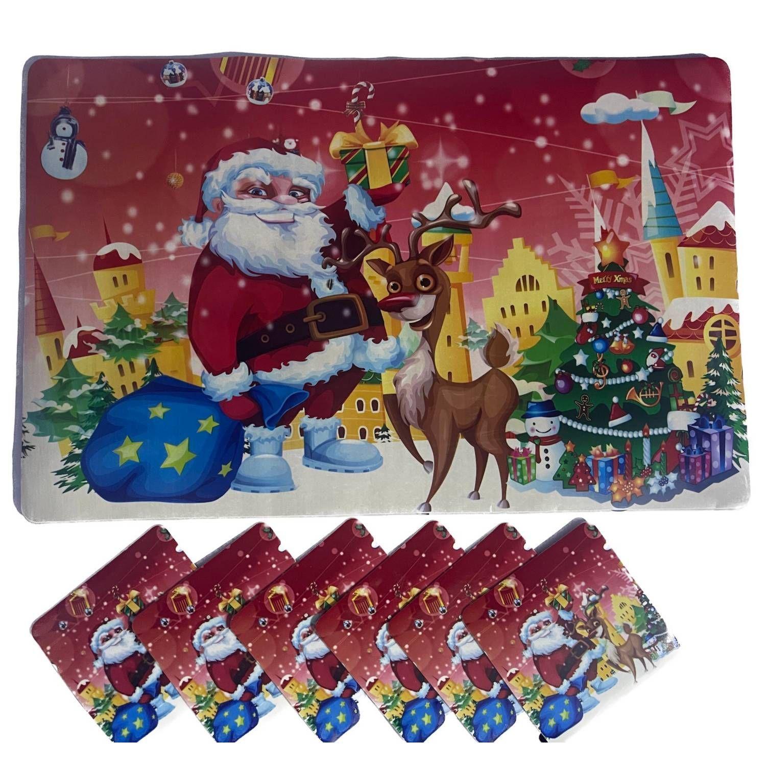 Individual Navidad Mesa Impreso Incluye 12 Piezas-0