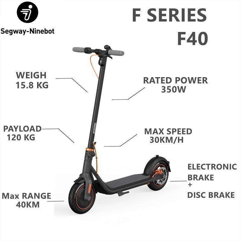 Scooter eléctrico Segway Ninebot F40 + Casco Negro-2