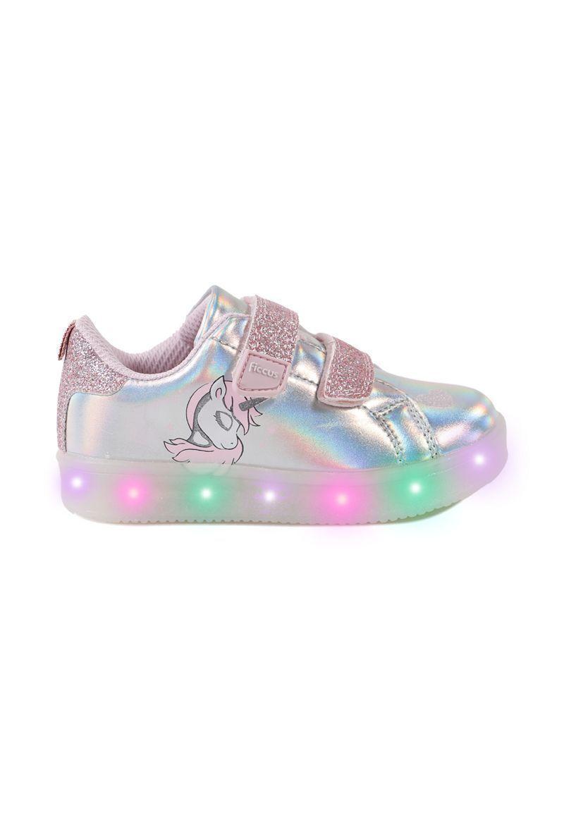 Zapatila Led 2 Velcros A Correr Niña Ficcus-2