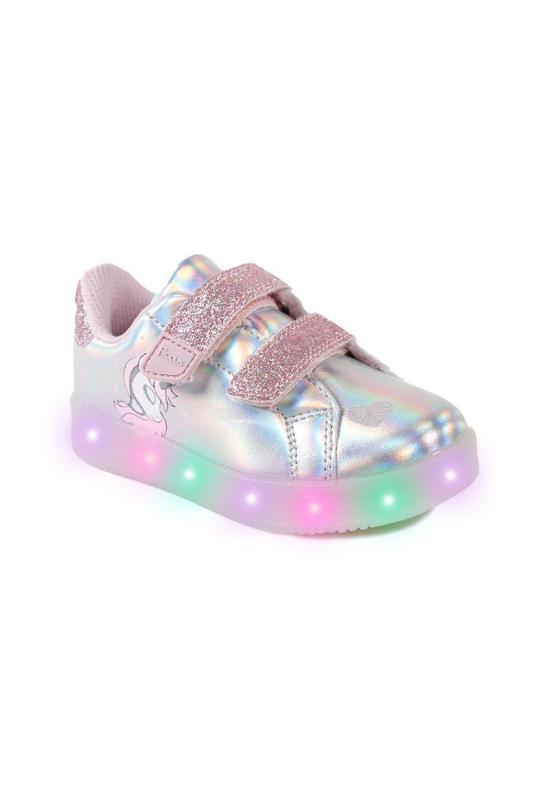 Zapatila Led 2 Velcros A Correr Niña Ficcus-1