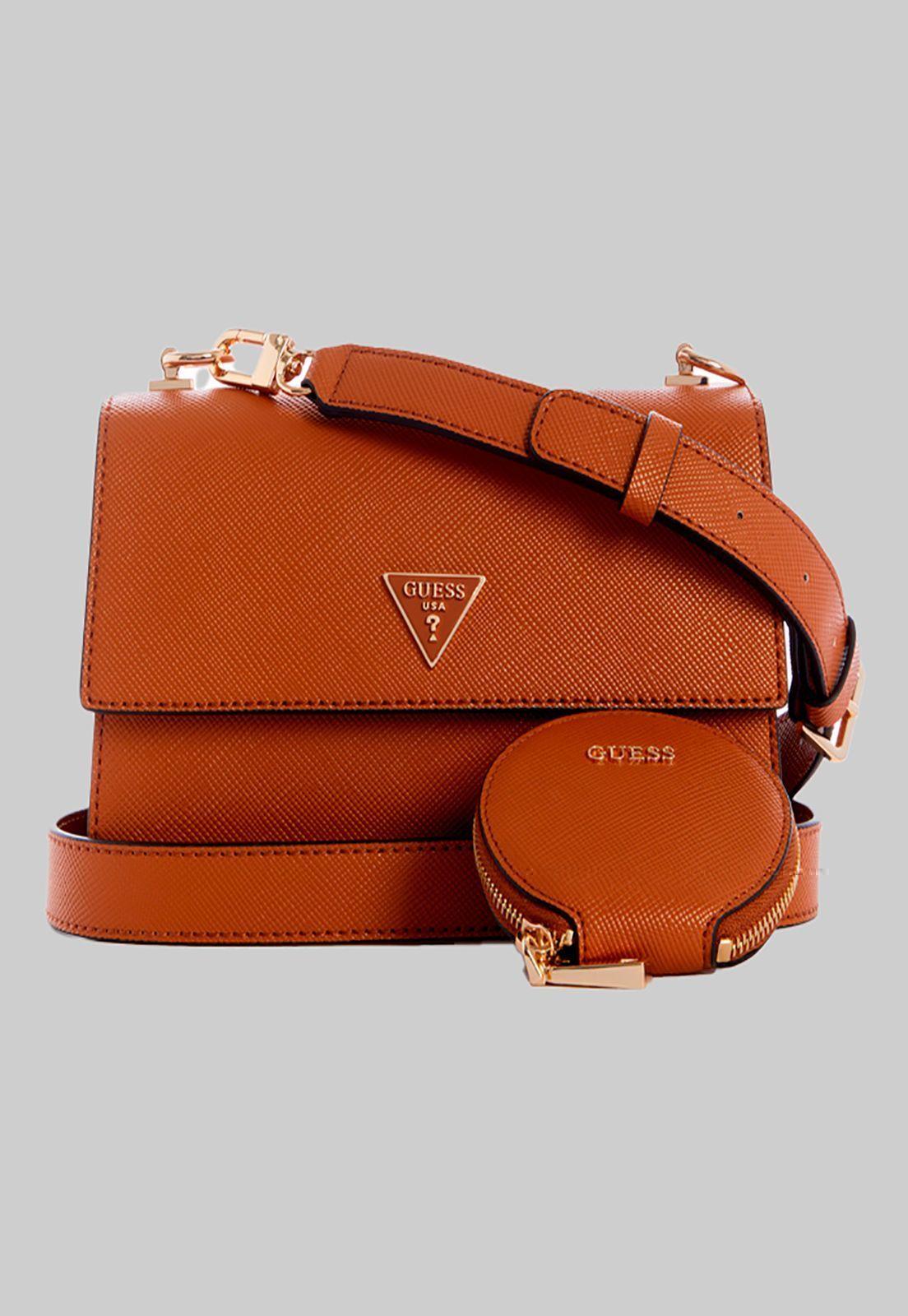 Cartera Alexie Crossbody Flap Lgc Café Guess-0