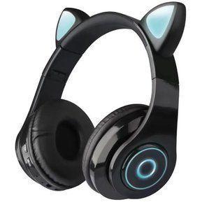 Audifonos Bluetooth Orejitas De Gato Con Luz Negr-1