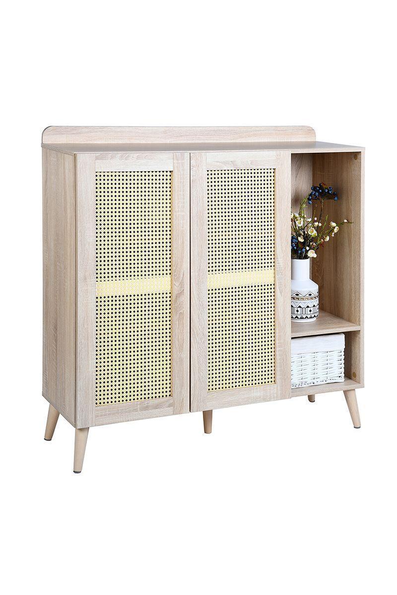 Buffet Rattan 2 Puertas 1 División Café-0