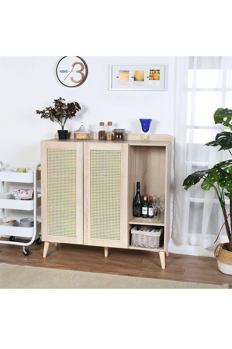 Buffet Rattan 2 Puertas 1 División Café-5