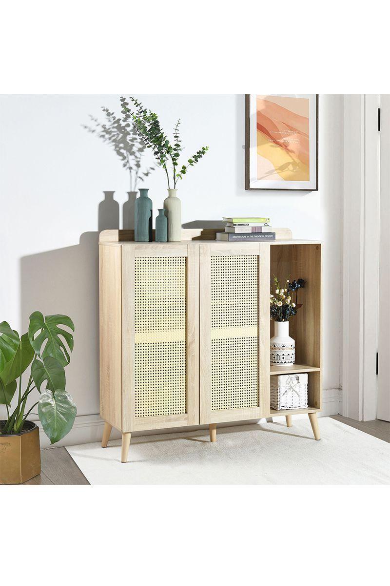 Buffet Rattan 2 Puertas 1 División Café-1