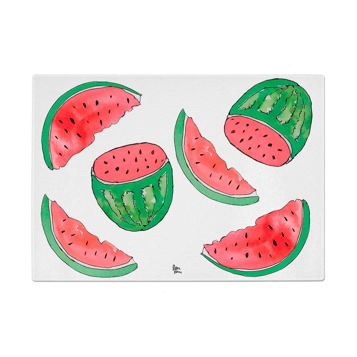 Tabla para cortar o picar de vidrio 28,5 x 39 cm sandías Paper Home-0