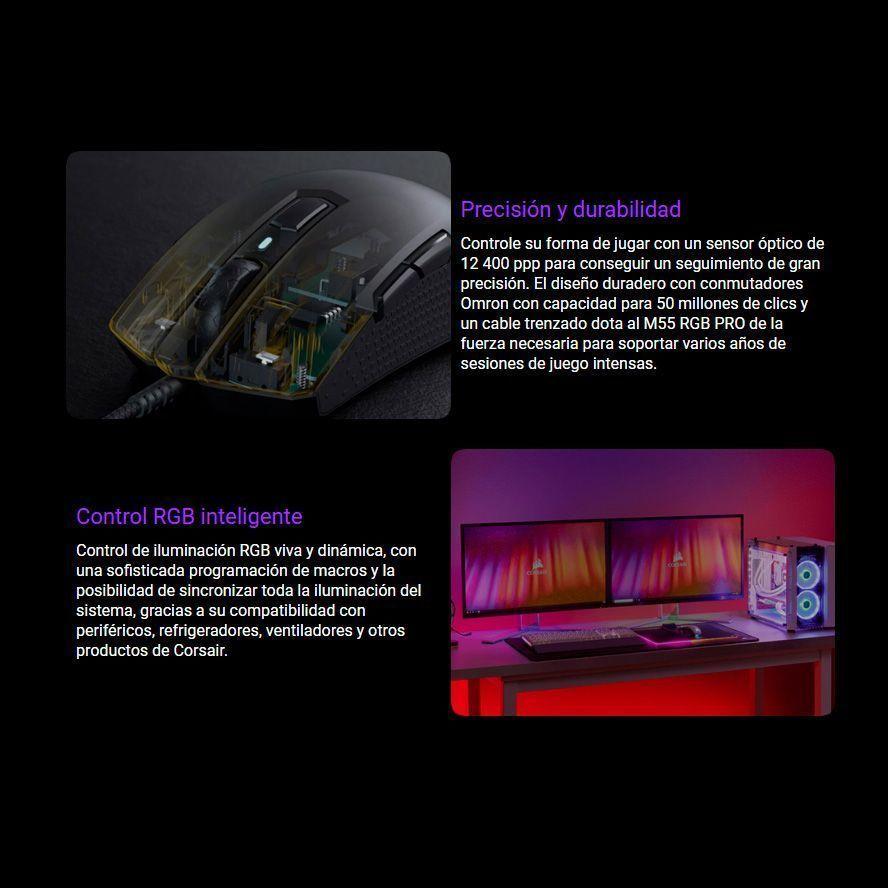 Mouse Gamer Corsair M55 12.400 Dpi Rgb-3