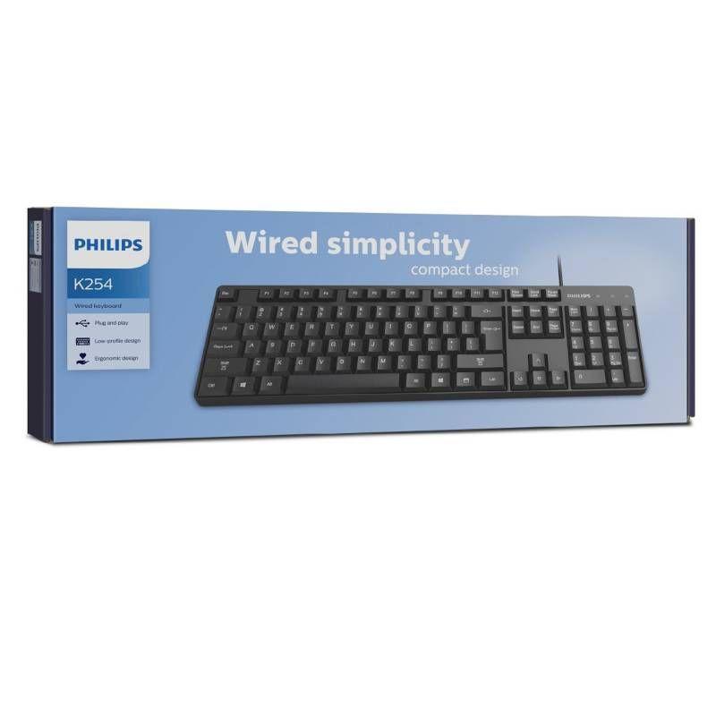 TECLADO ALÁMBRICO PHILIPS K254 SPK6254 NEGRO-2