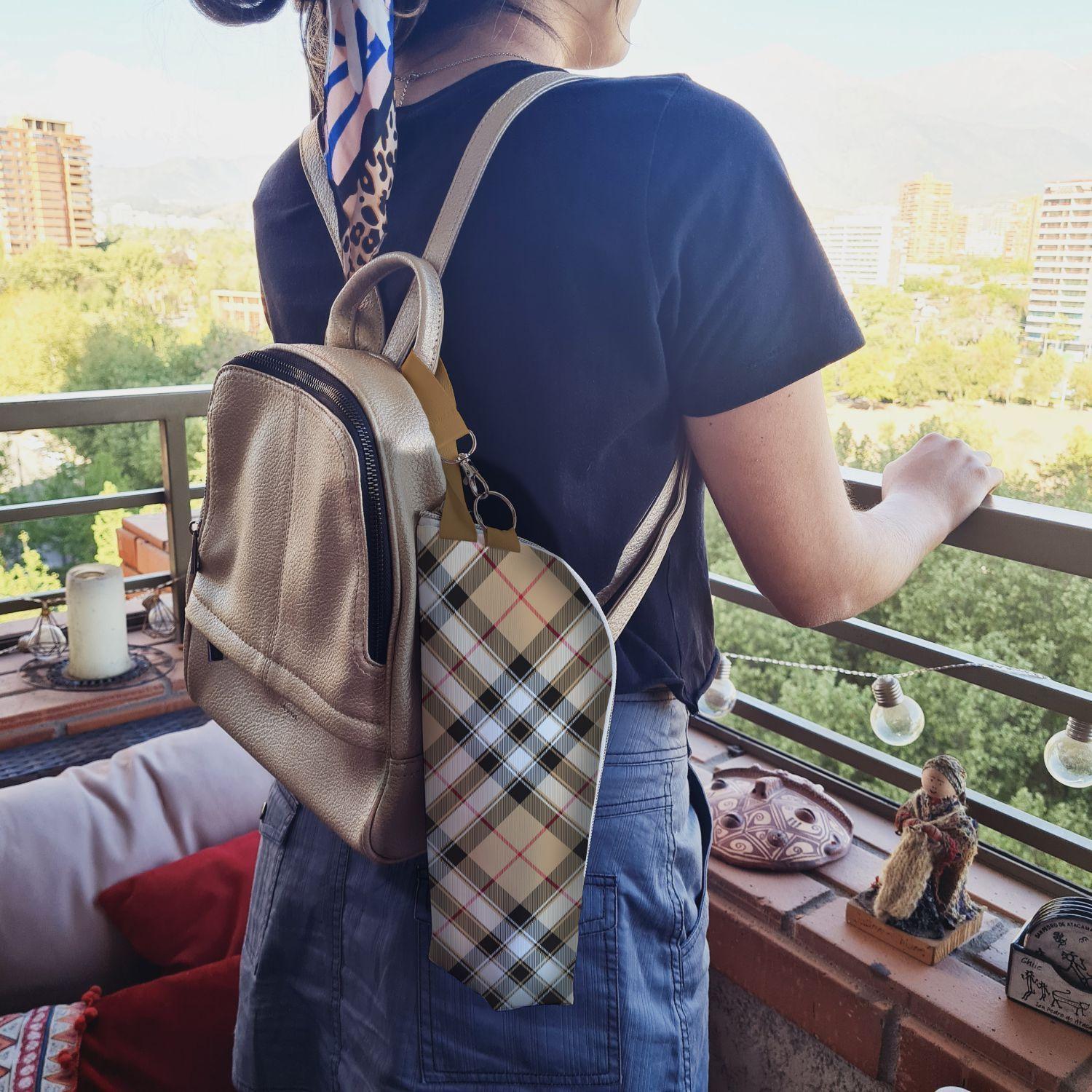 Bolso termico para botella Tartan-3