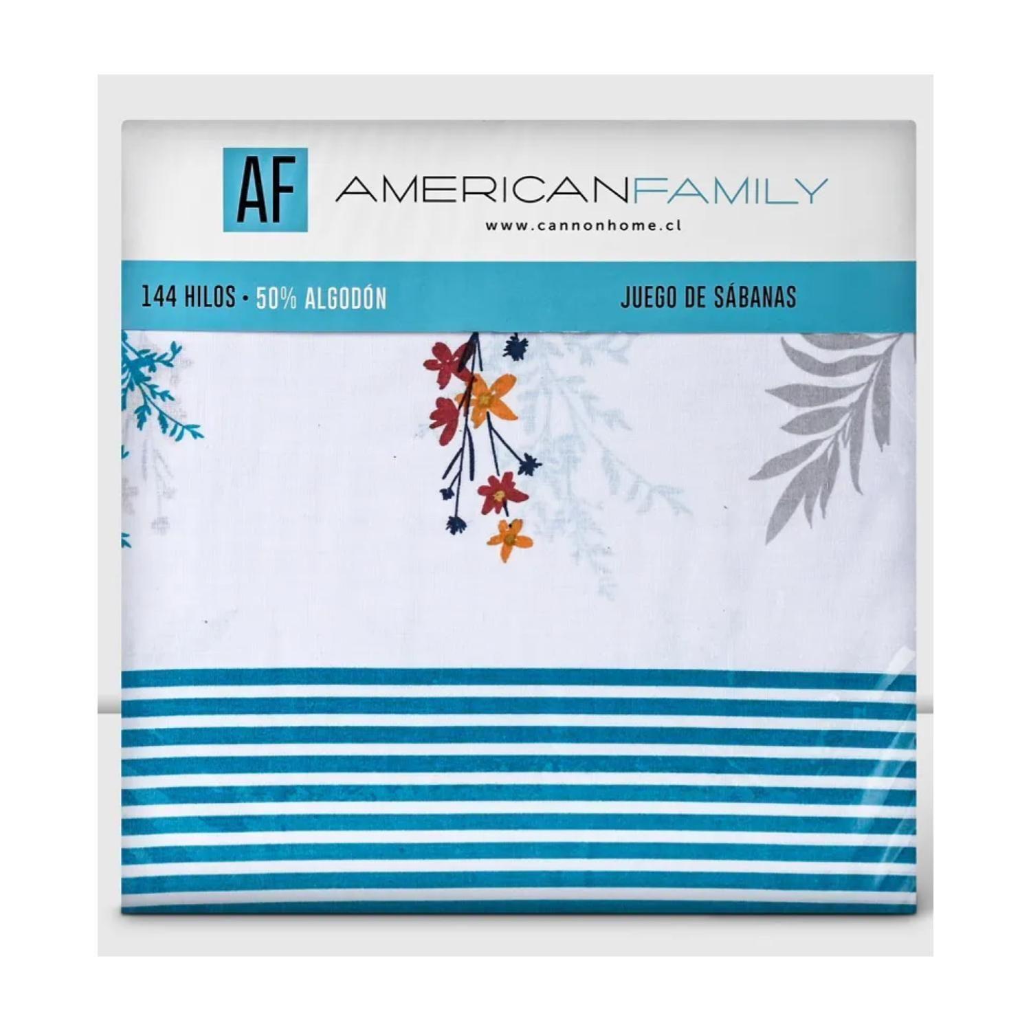 Juego De Sabanas 2 Plazas 144Hilos Almond Celes American Family Cannon-2