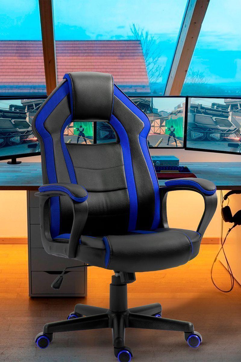 Silla Gamer Revolution Game Altura Ajustable Azul-1
