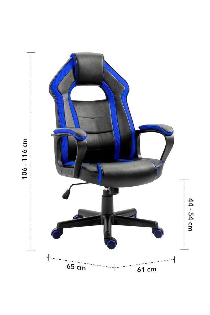 Silla Gamer Revolution Game Altura Ajustable Azul-2