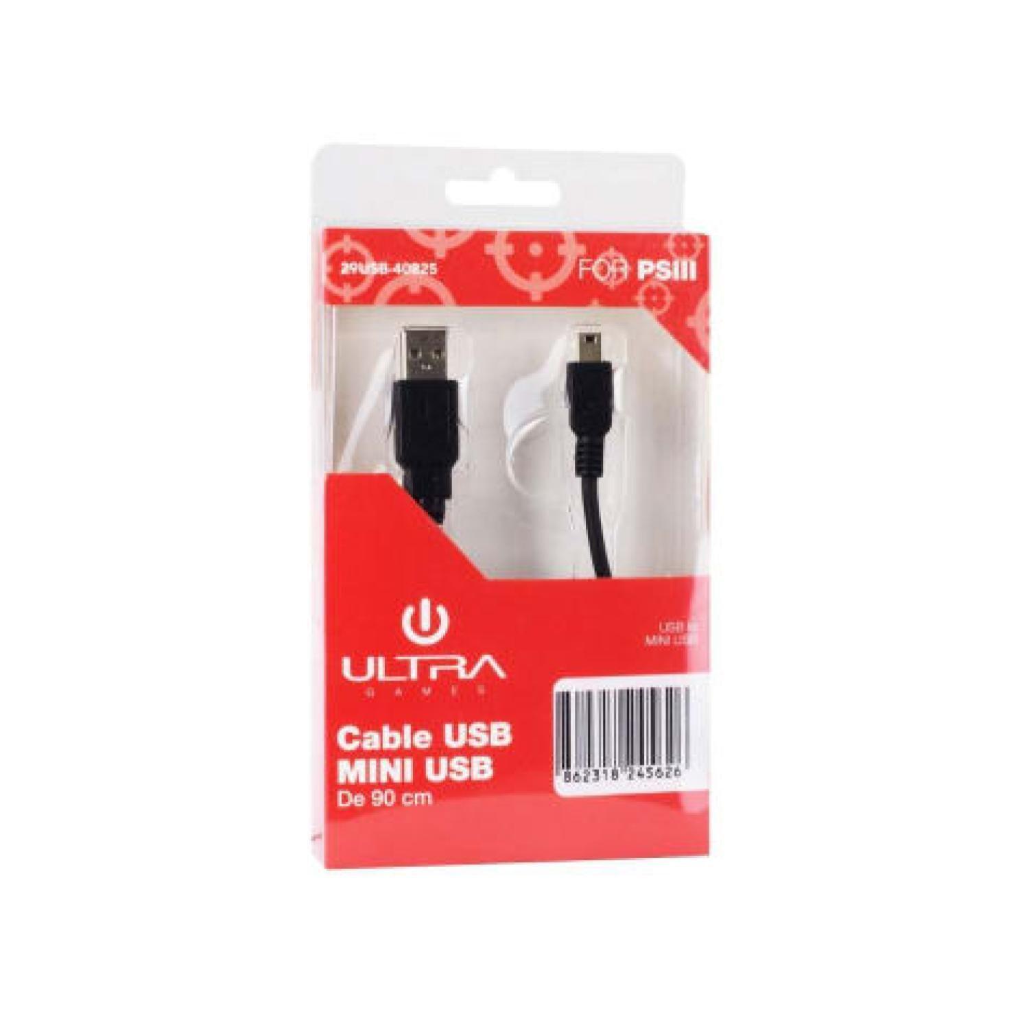 Cable USB A Mini USB 1.8Mts Negro Ultra-1