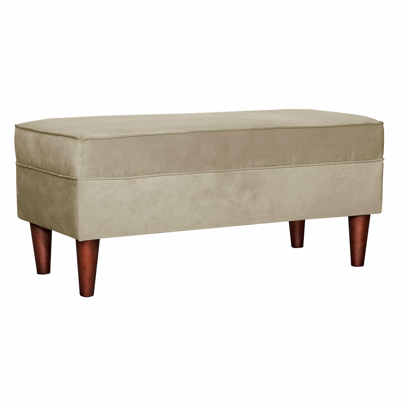 Banqueta Florencia Felpa Beige  100x45x42 cm-1