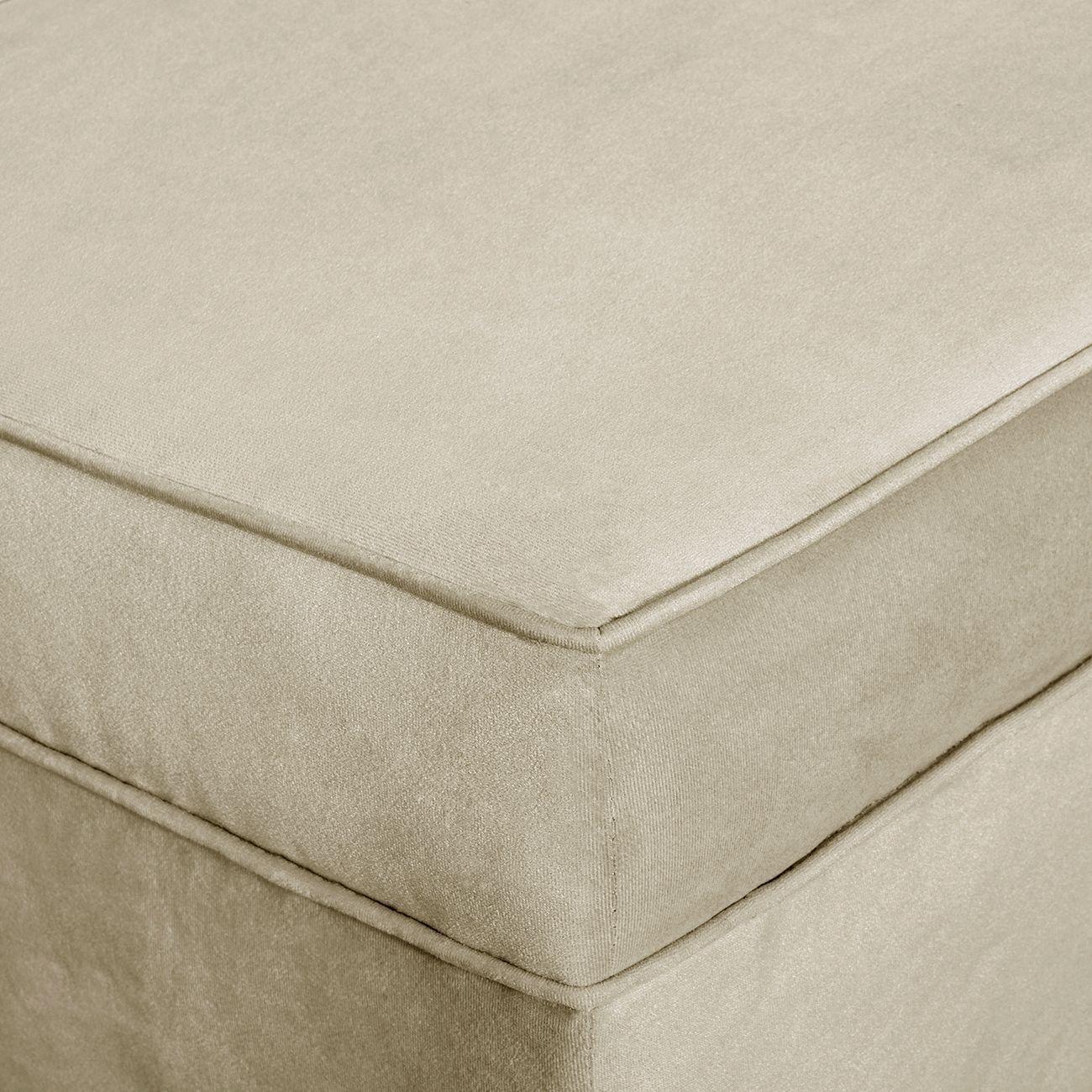 Banqueta Florencia Felpa Beige  100x45x42 cm-2