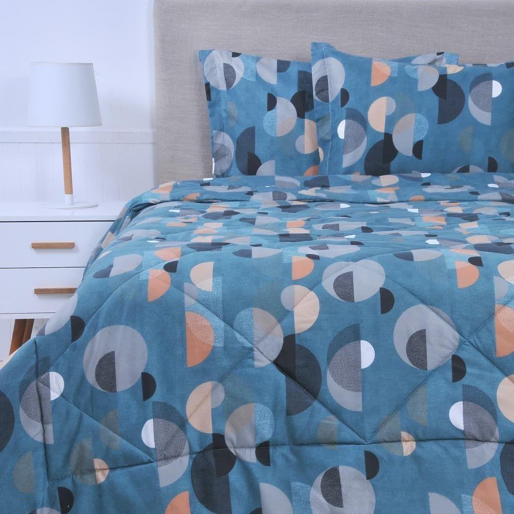 Plumón 2 Plazas Microfibra Estampado Oval-0