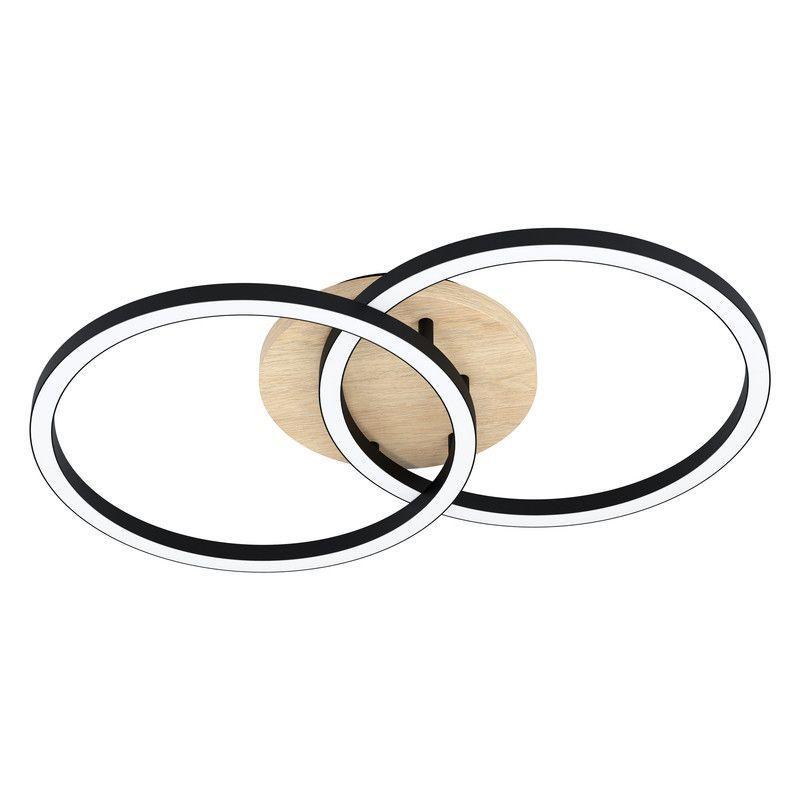 LAMPARA DE TECHO LOMALTAS-Z ACERO MADERA NEGRO  2X16W LED INCLUIDA COD.99676-0