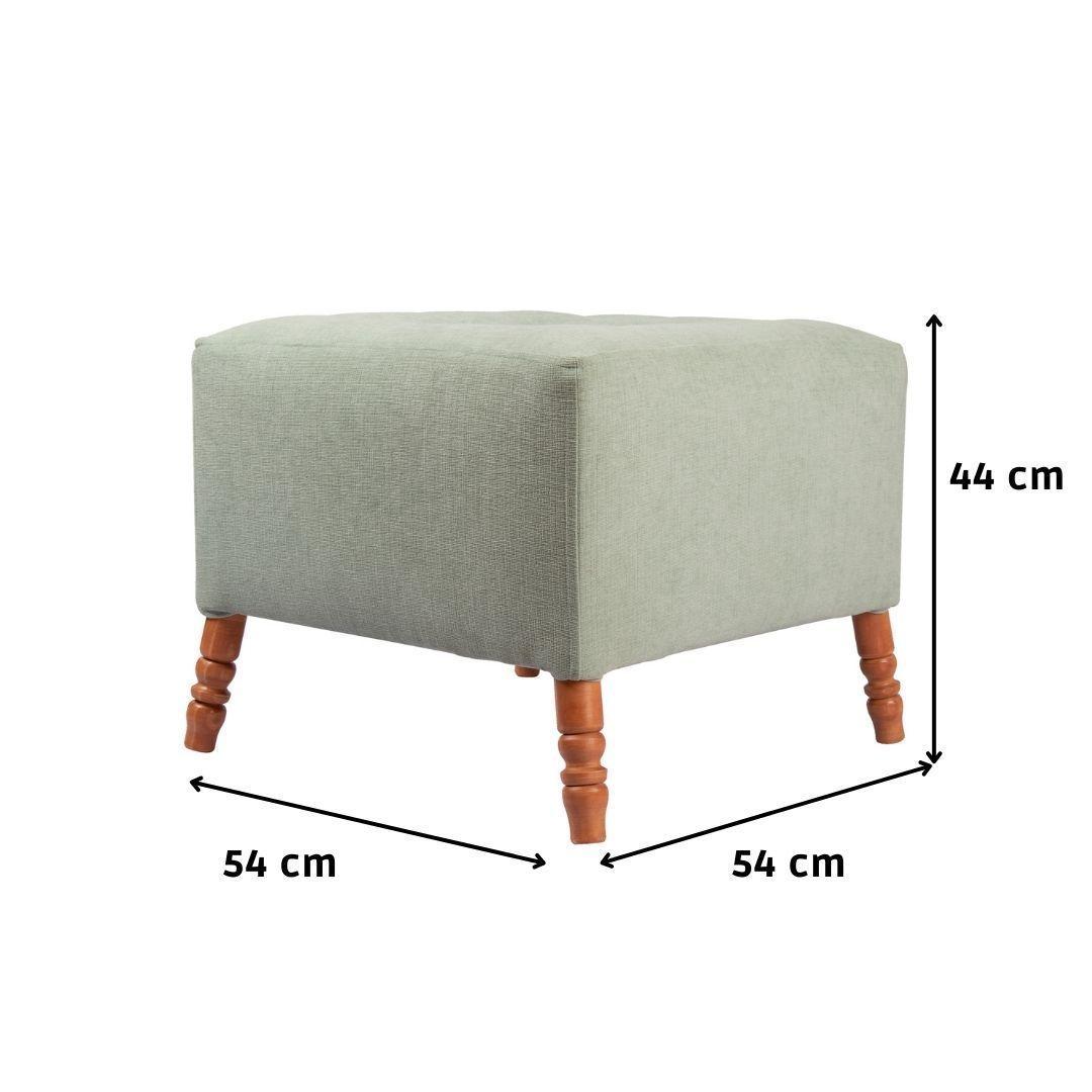 Pouf Alejandro Diseño Verde Agua 54x54x44 cm Máxima Design-3