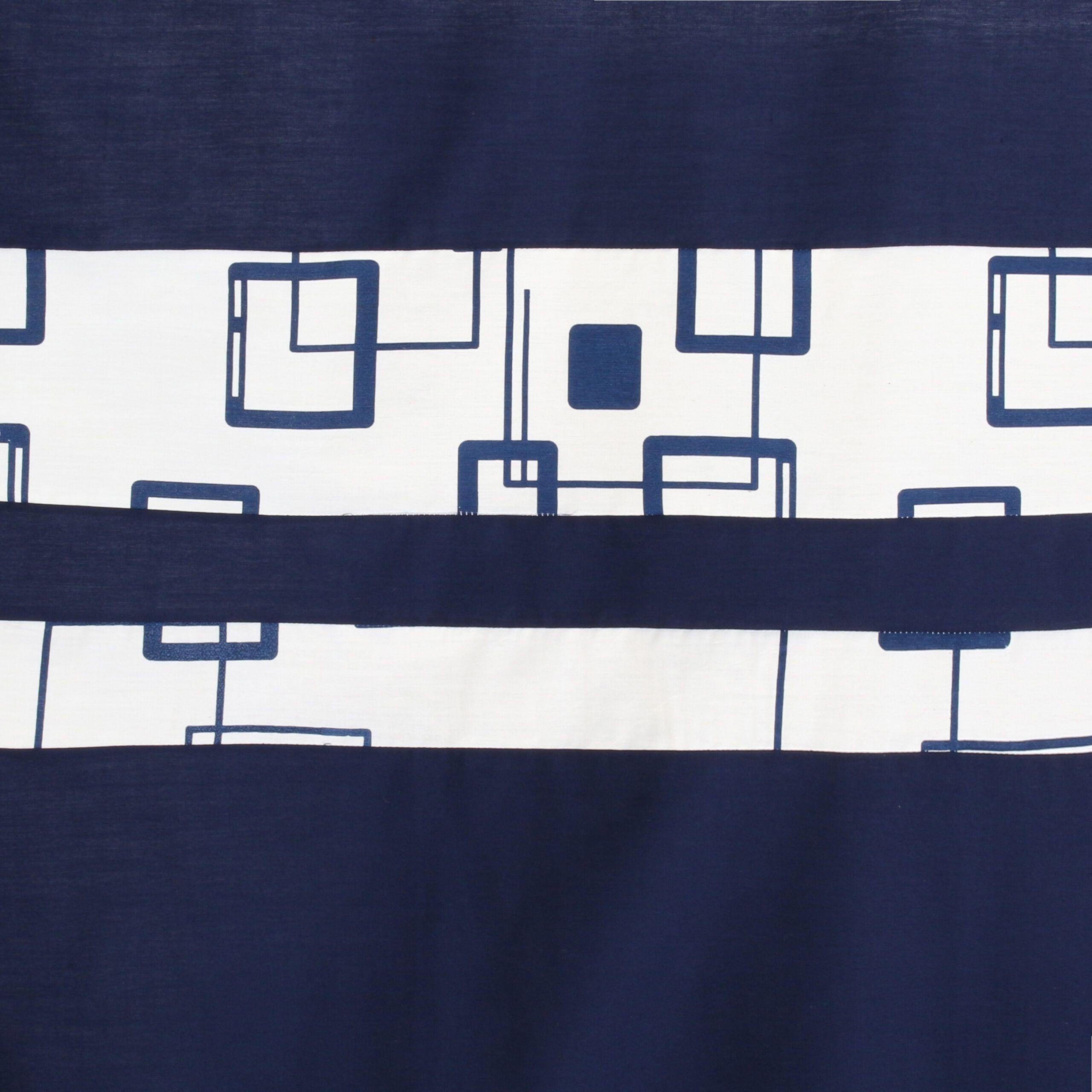 Cortina y Set de baño 7 piezas 180 x 180 cms azul cuadrados azules-3