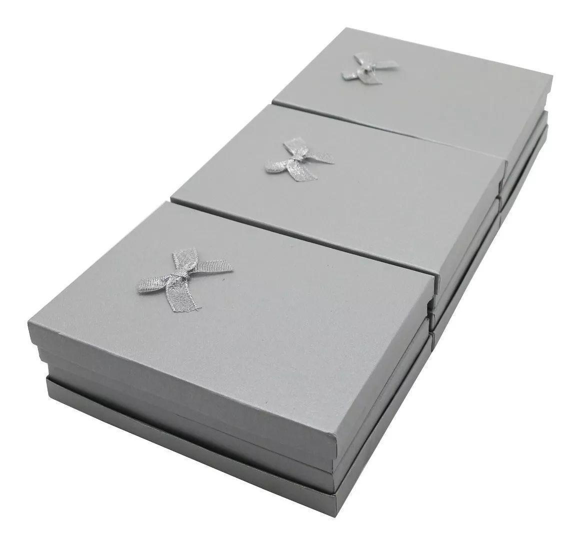 Set 6 Cajas De Regalo 13x18 Cms Joyas O Collares Color Gris-3