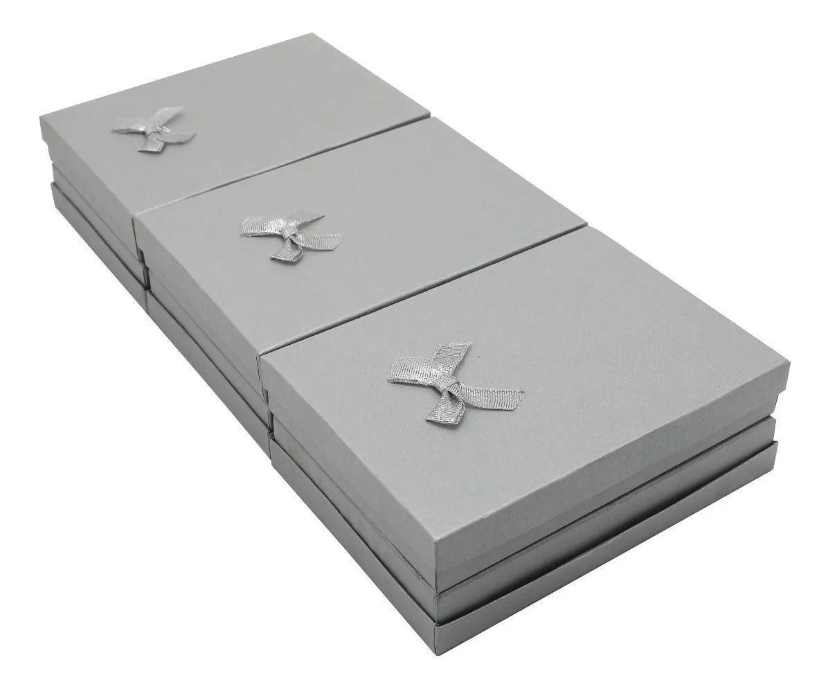 Set 6 Cajas De Regalo 13x18 Cms Joyas O Collares Color Gris-4
