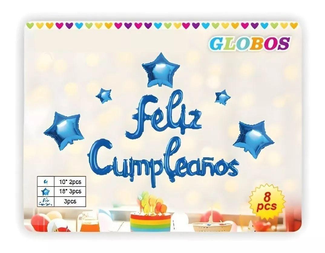 Pack 8 Globos Cumpleaños Globos Feliz Cumpleaños Fiesta-2