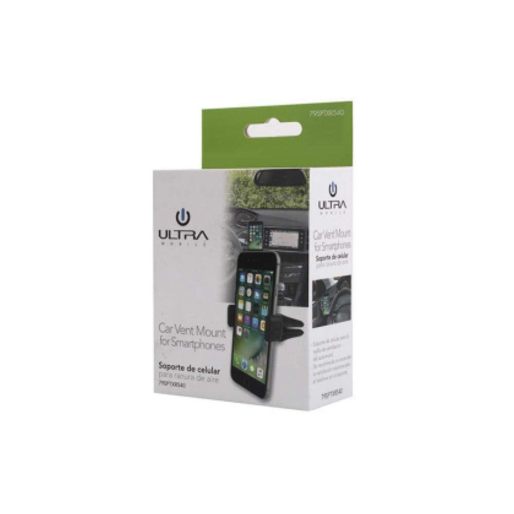 Soporte Para Telefono Celular Rejilla Aire Automovil Negro Ultra-1