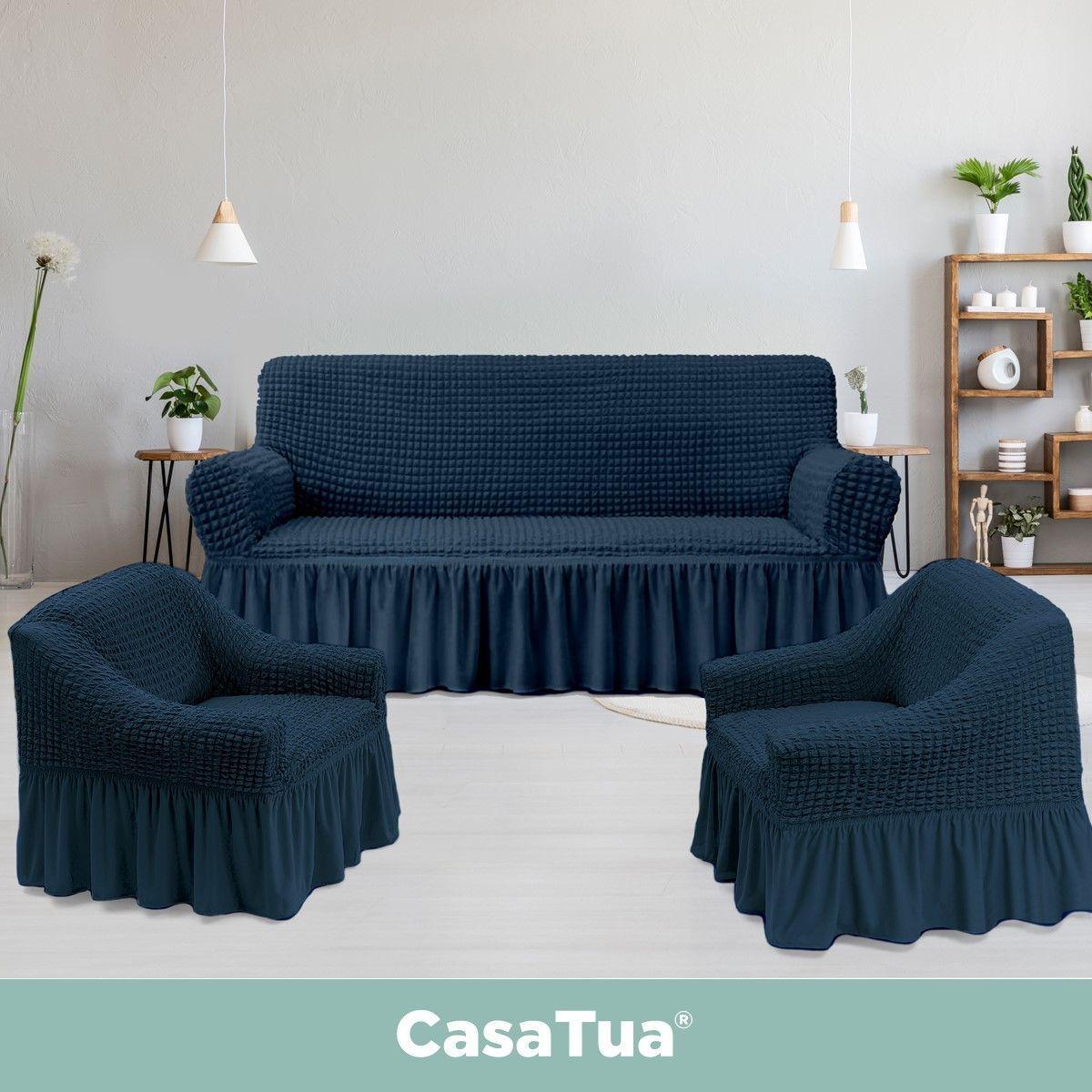 Funda Sofa Elastica Cubre Sillon Turco Juego 3+1+1 Cuerpos-7
