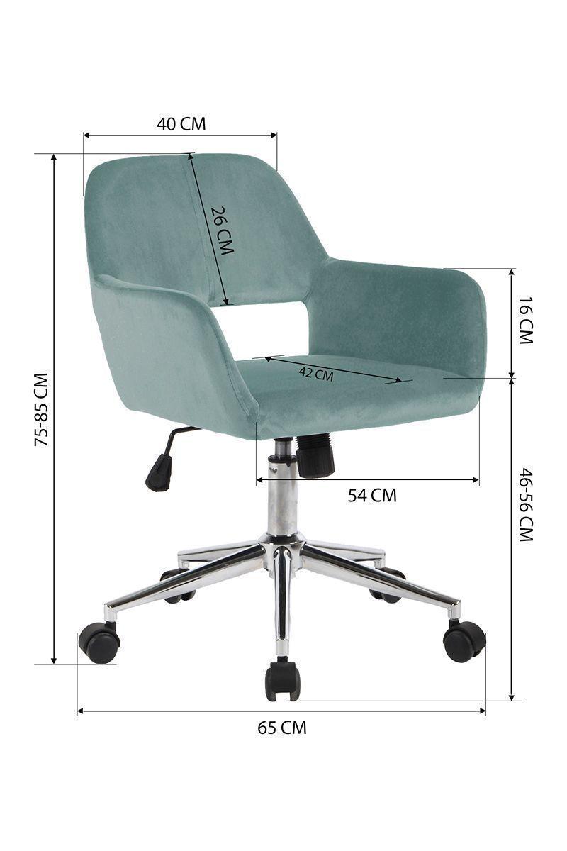 Silla Oficina Cromwell Terciopelo Aqua-2