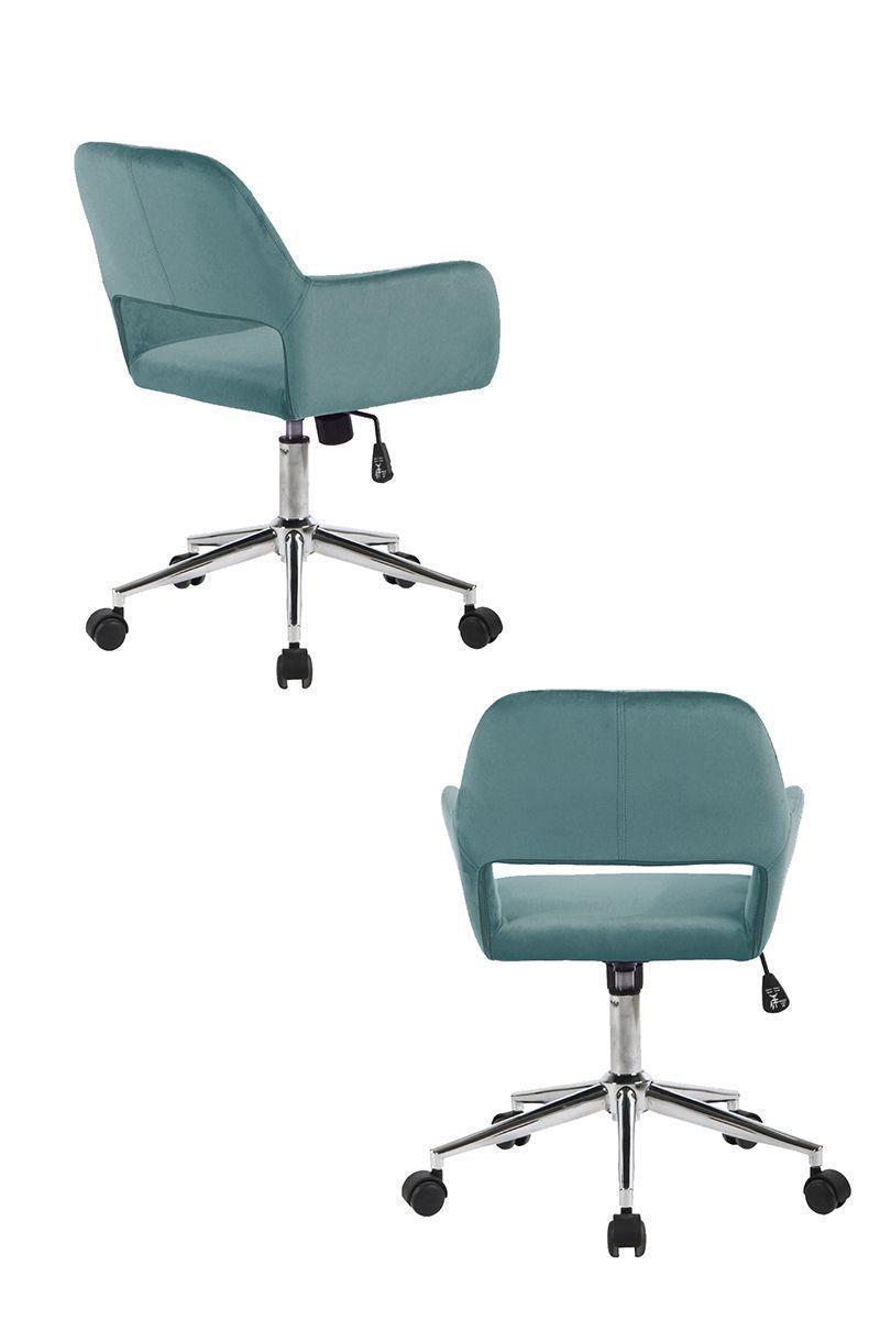 Silla Oficina Cromwell Terciopelo Aqua-3