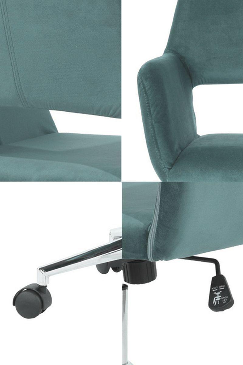Silla Oficina Cromwell Terciopelo Aqua-4