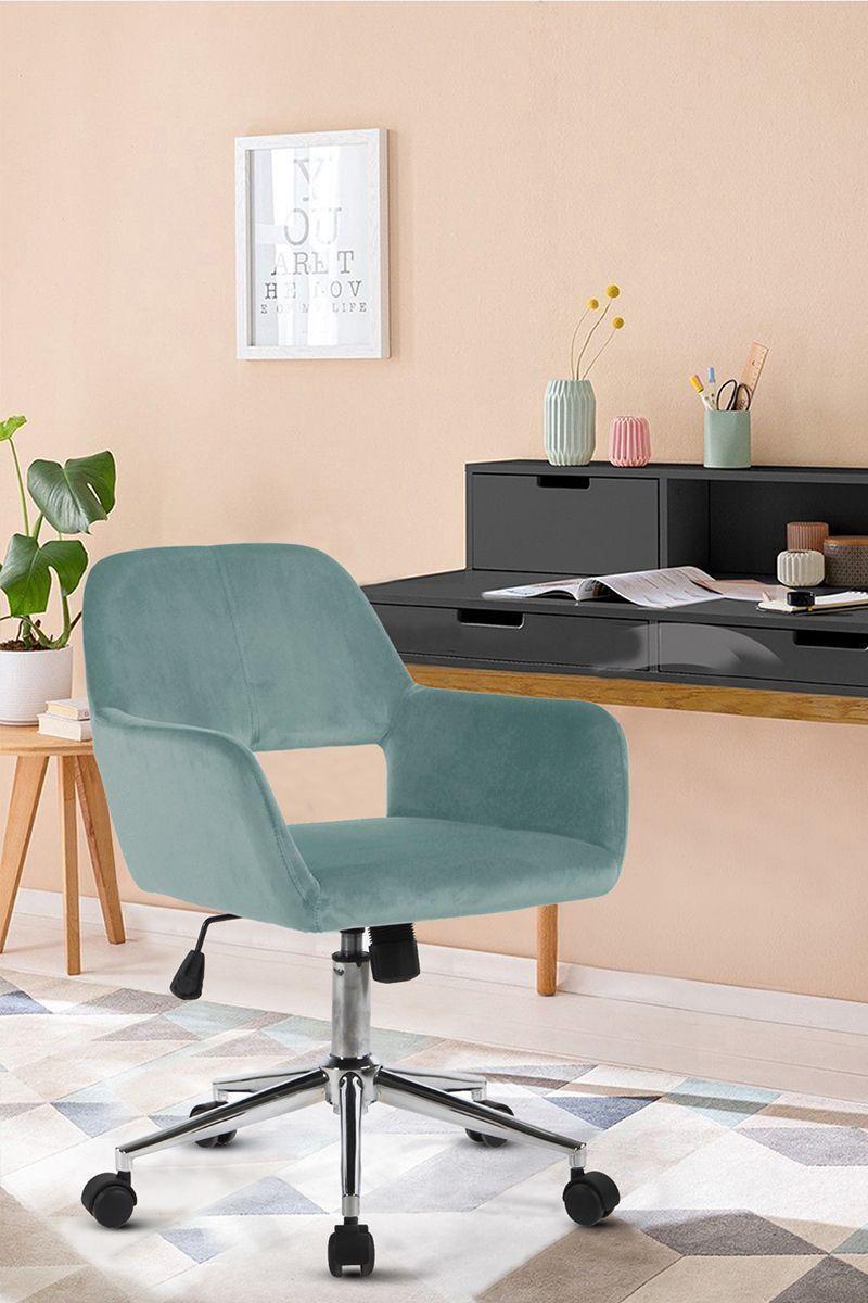 Silla Oficina Cromwell Terciopelo Aqua-1