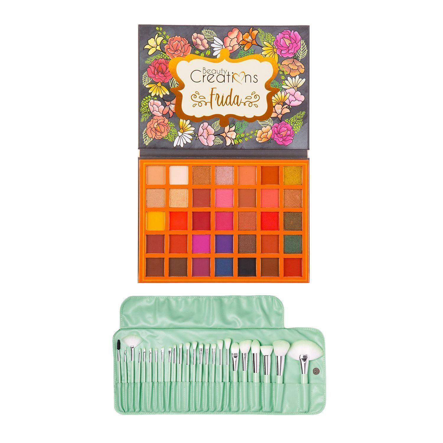 Pack Paleta De Sombra “Frida” + Set 24 Brochas Pastel Lime Party de Beauty Creations-0