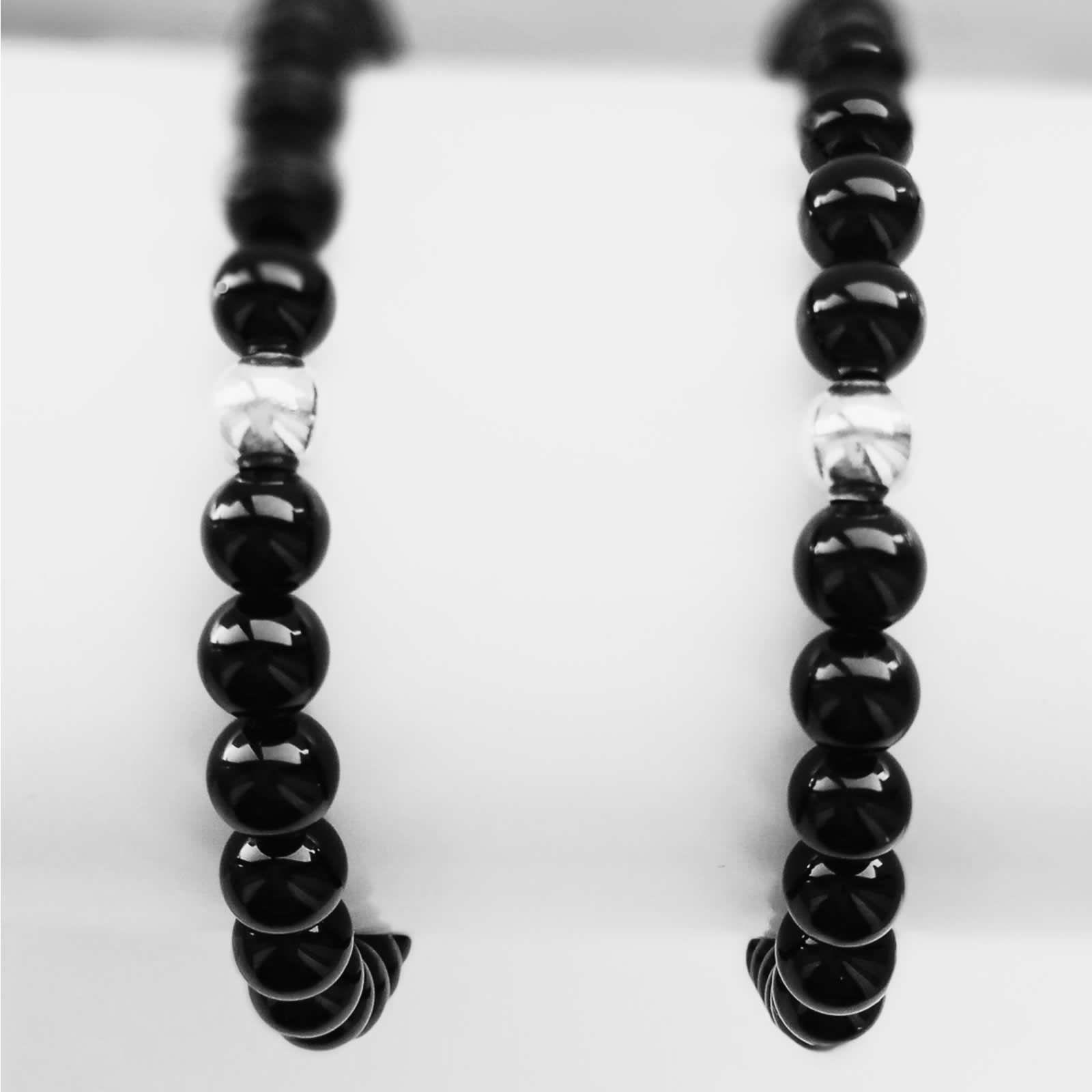 Pulsera Piedra Onix y Plata Set 2 unidades  para Compromiso " Destinada"-0