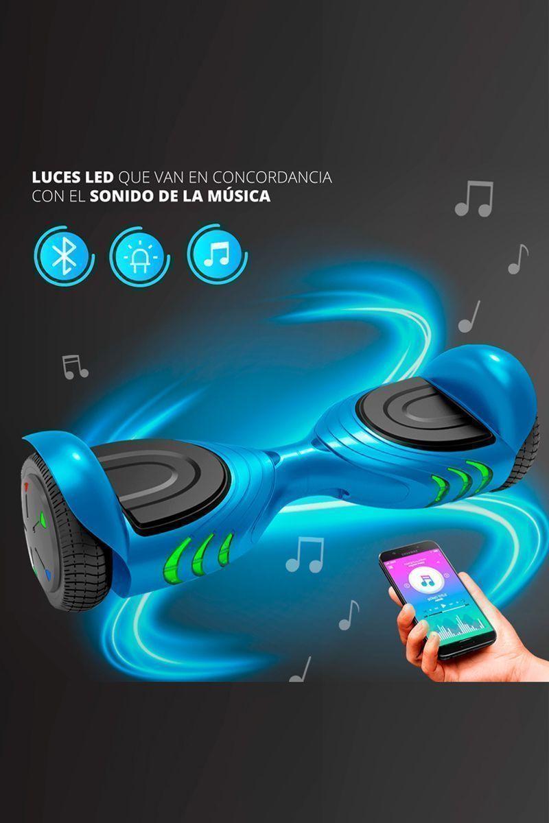 Scooter Hoverboard Bluetooth Luces LED - Azul-4