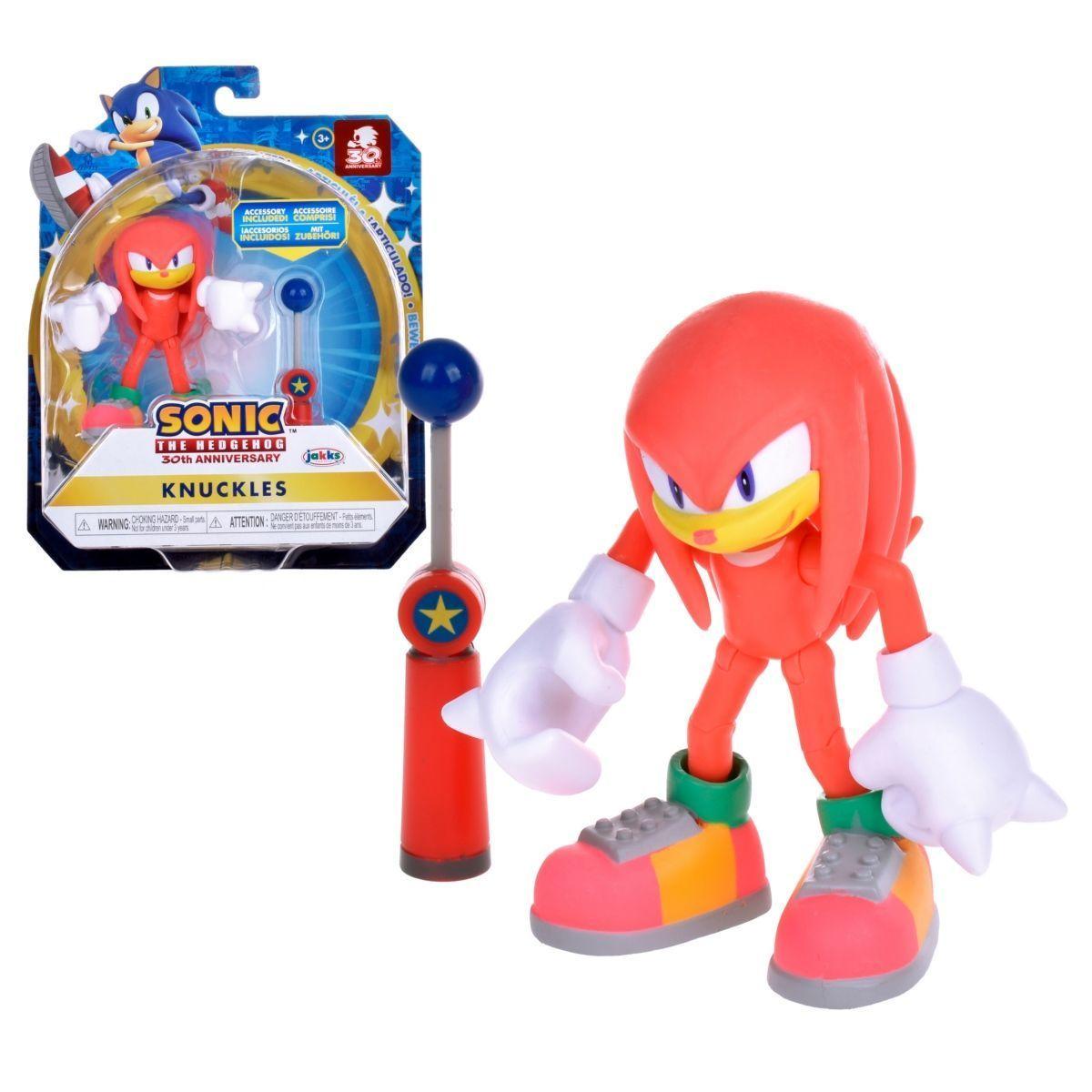 Figura Sonic 10 Cm. Con Accesorio - Modern Knuckles With Blue Check-0