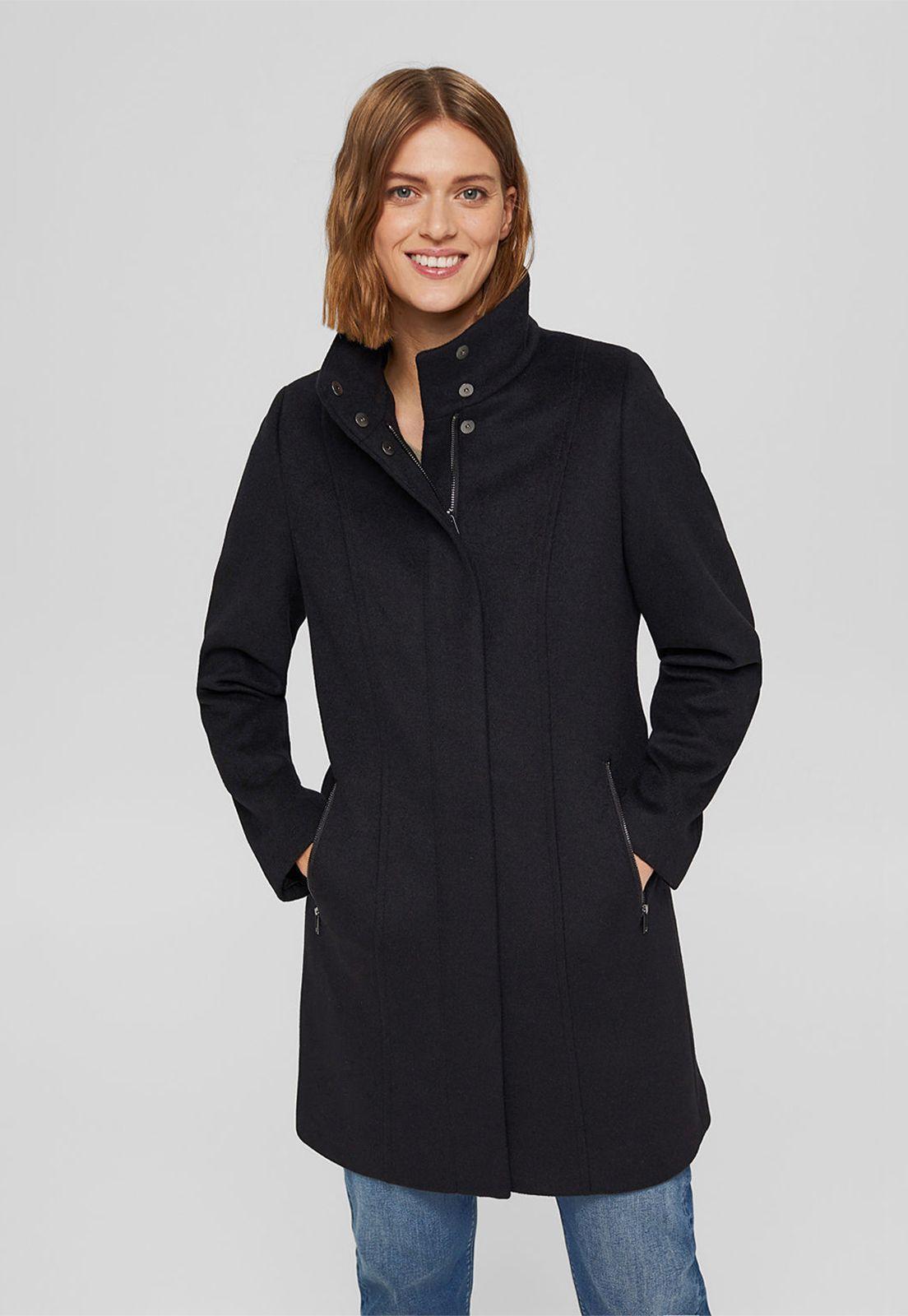 Abrigo En Mezcla De Lana Esprit-0