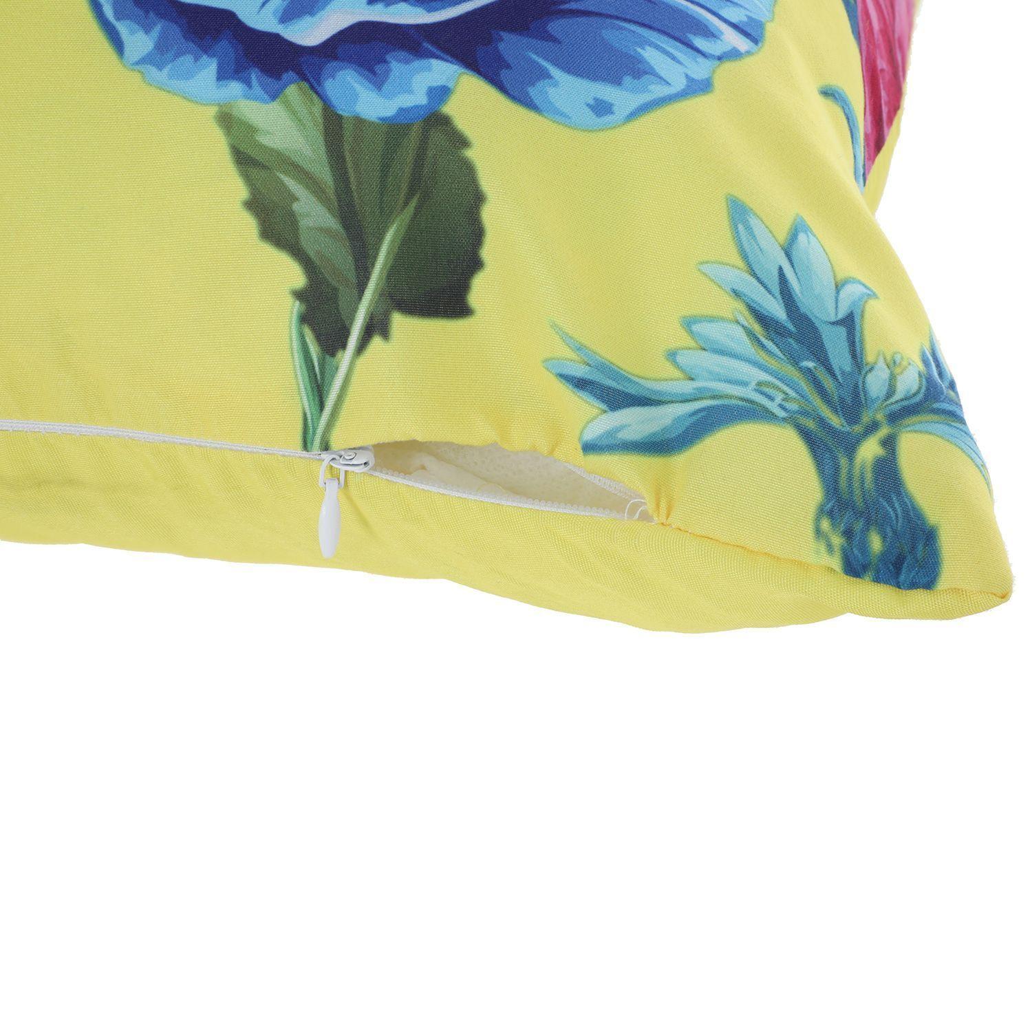 Cojin Mas Funda Decorativa Bucolicos Flores Fondo Amarillo 45x45 cm-2