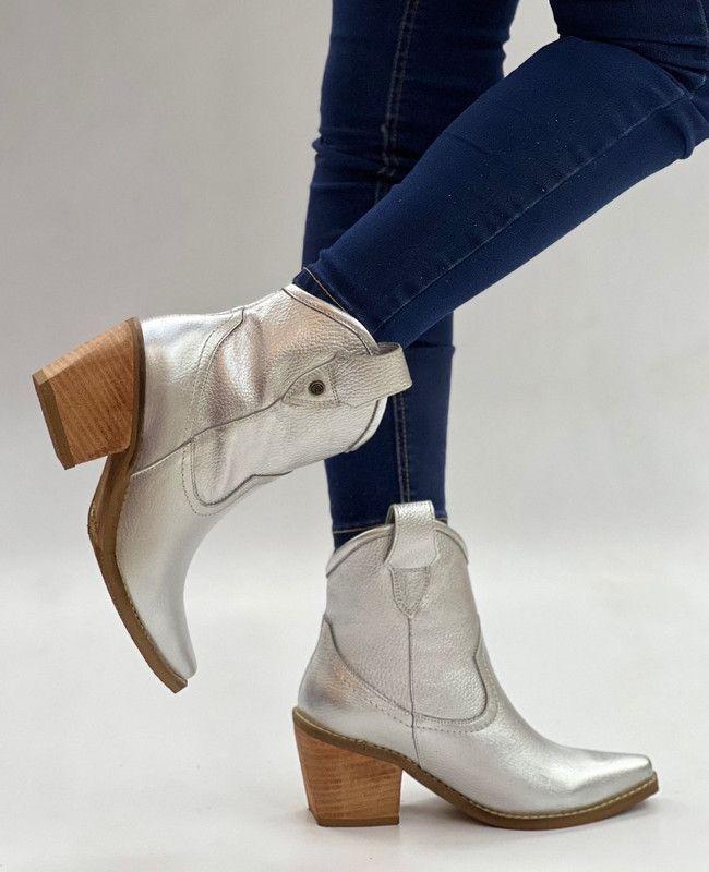 Botin Agata Plateado Exotica-0