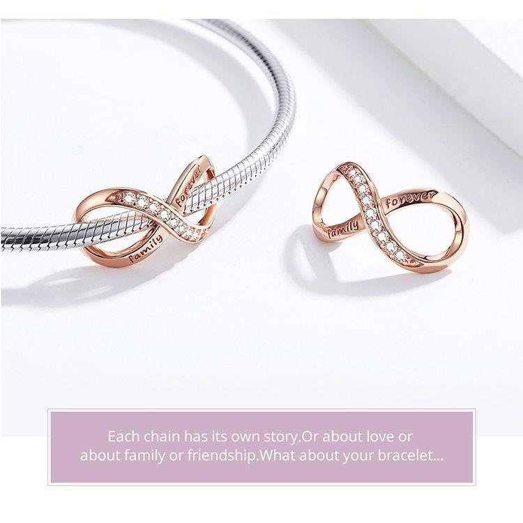 Charm Dije Plata 925 Infinito Rose Gold -3