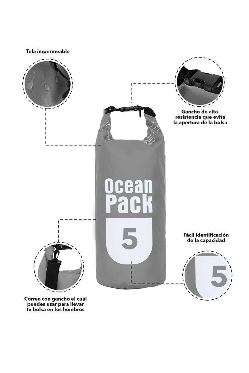Bolsa Impermeable 5L Outdoor Rafting Trekking Gris-3